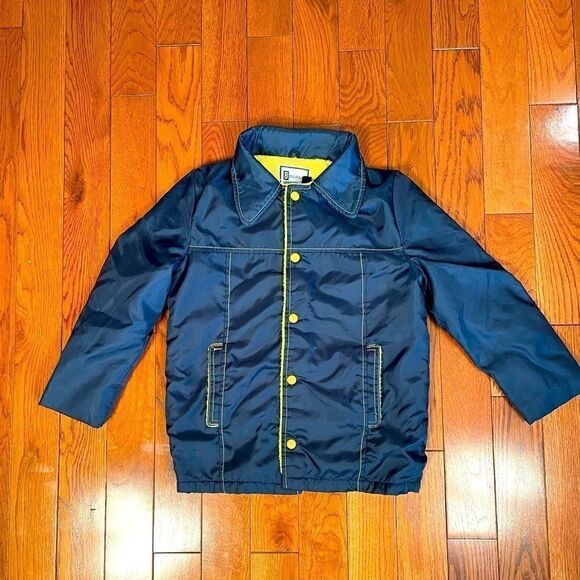 NAVY w YELLOW LINING LIGHT WEIGHT JACKET SIZE 12 - Picture 1 of 4